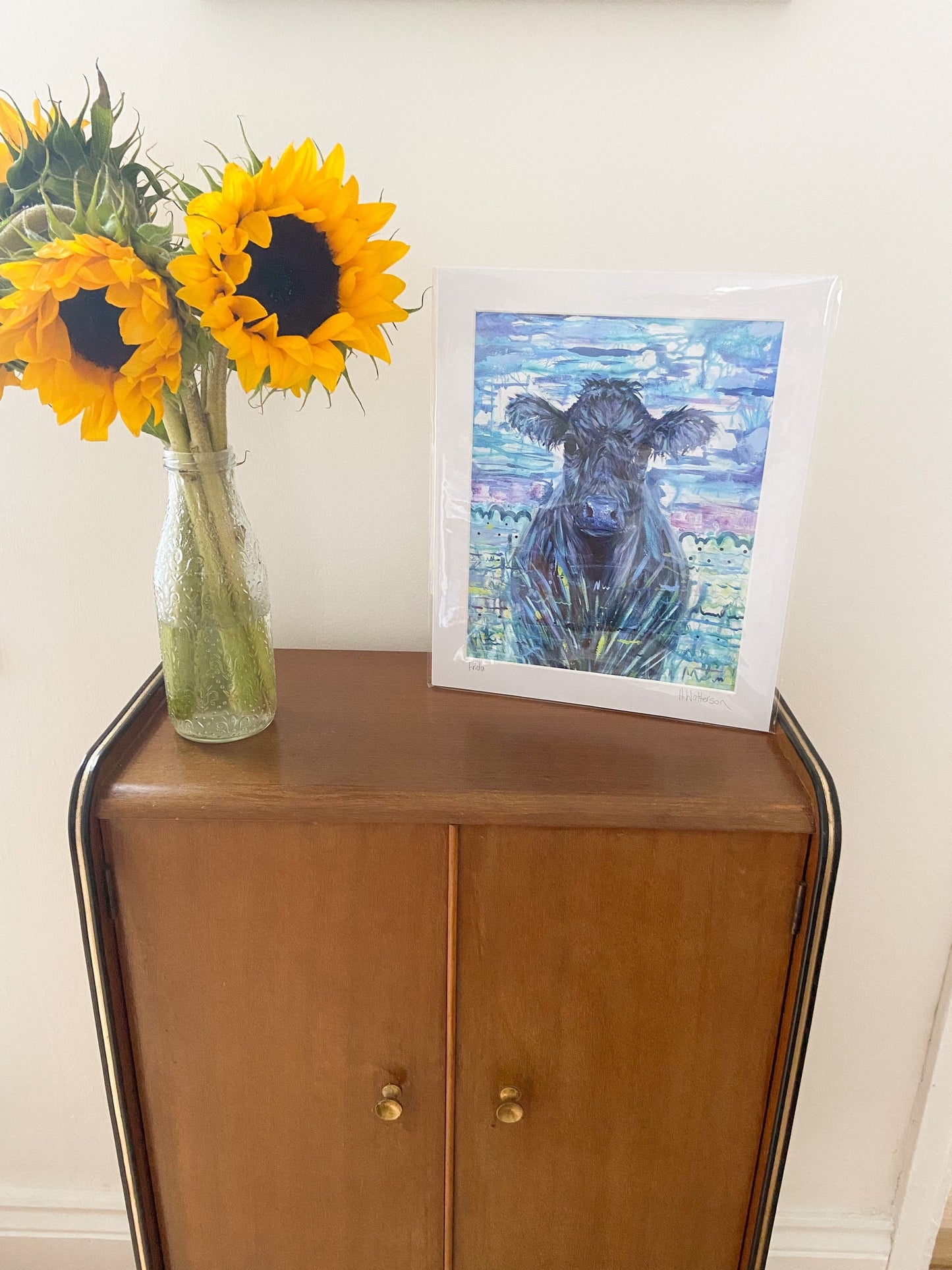 Mrs Cow |Cow Art Print | Colourful Farm Animal Print