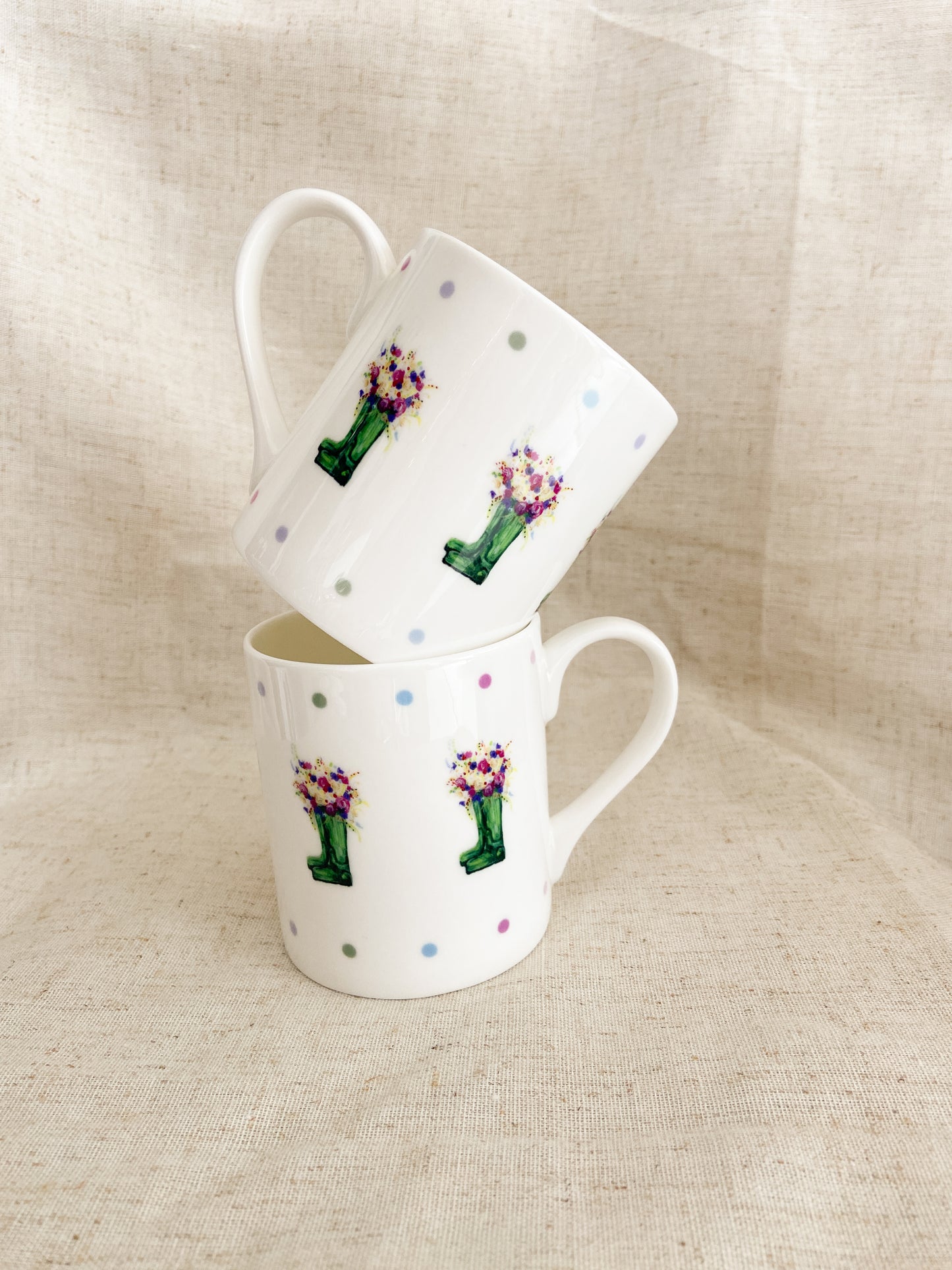 Bloomin Wellies | Welly Boot Fine Bone China Mug | 10 oz