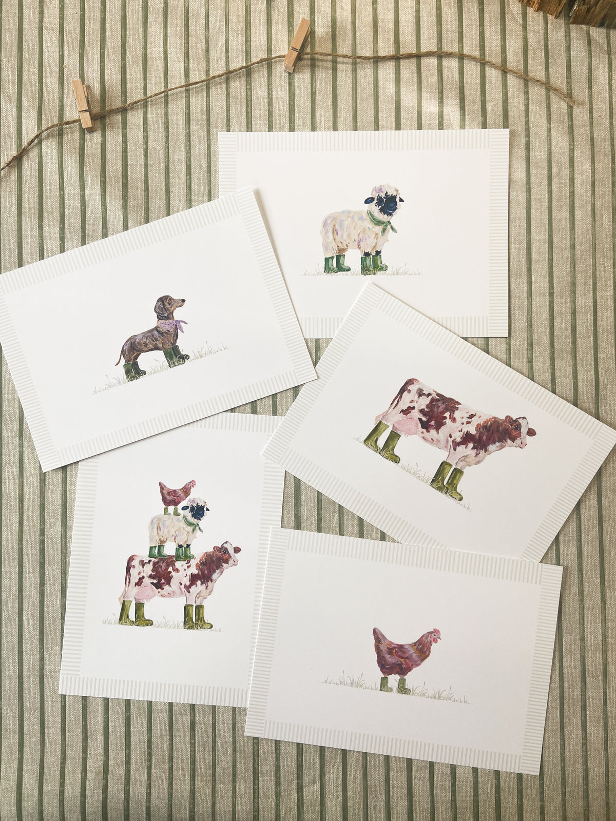 Olive in Wellies | A5 Print