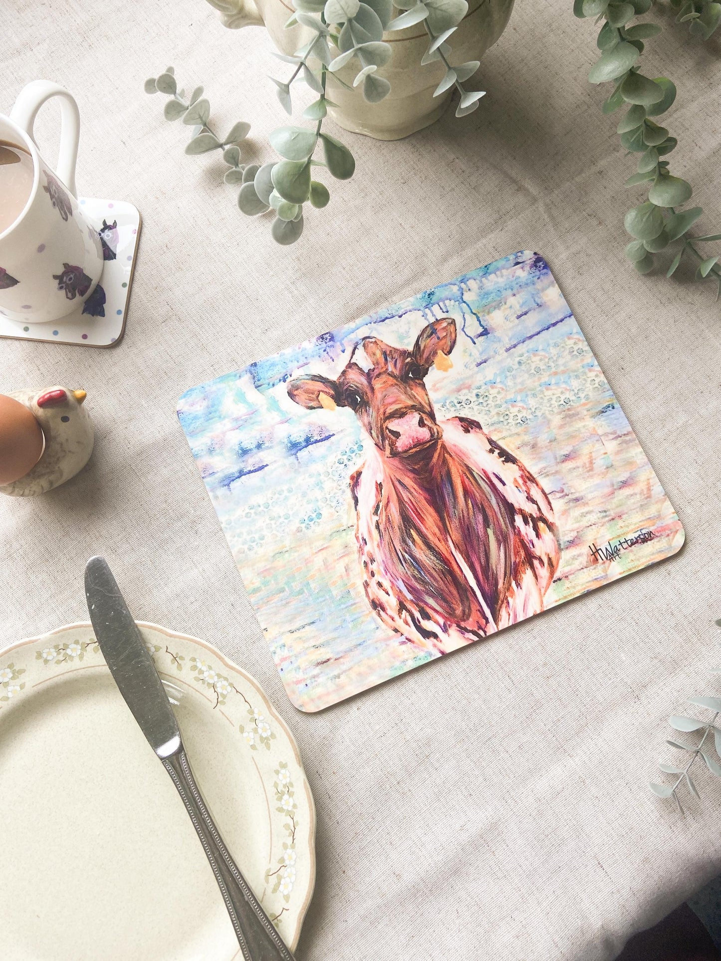Ada | Ayrshire Cow Placemat | Farm Animal Table Mat