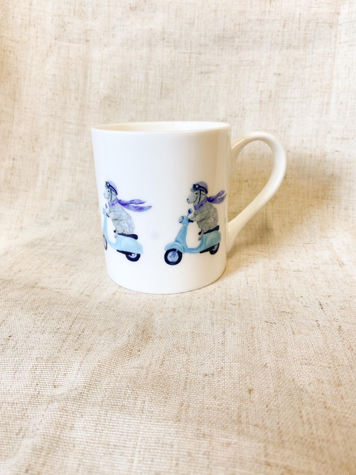 Scooter Sheep | Sheep Fine Bone China Mug | 10 oz