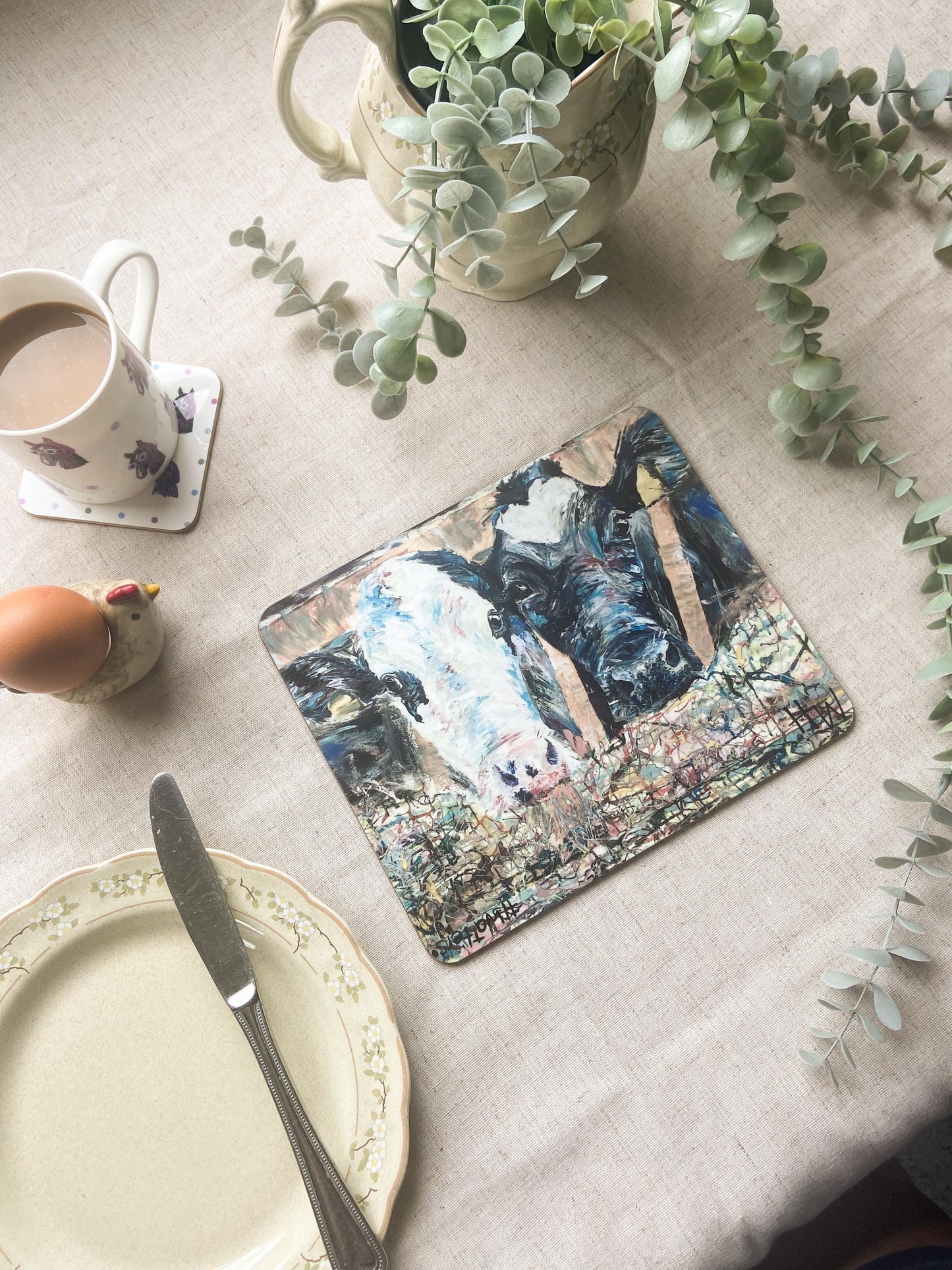 Penny & Jenny | Dairy Cow  Cow Placemat | Farm Animal Table Mat