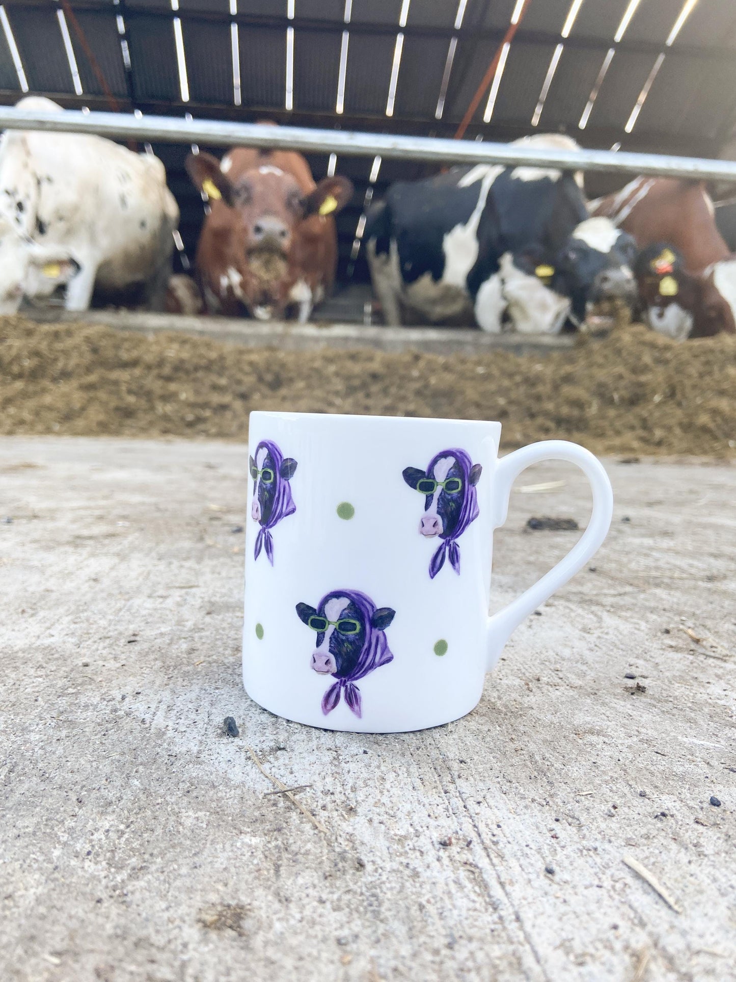 The Sunglass Ladies | Fine Bone China Farm Animal Mug | 10 oz