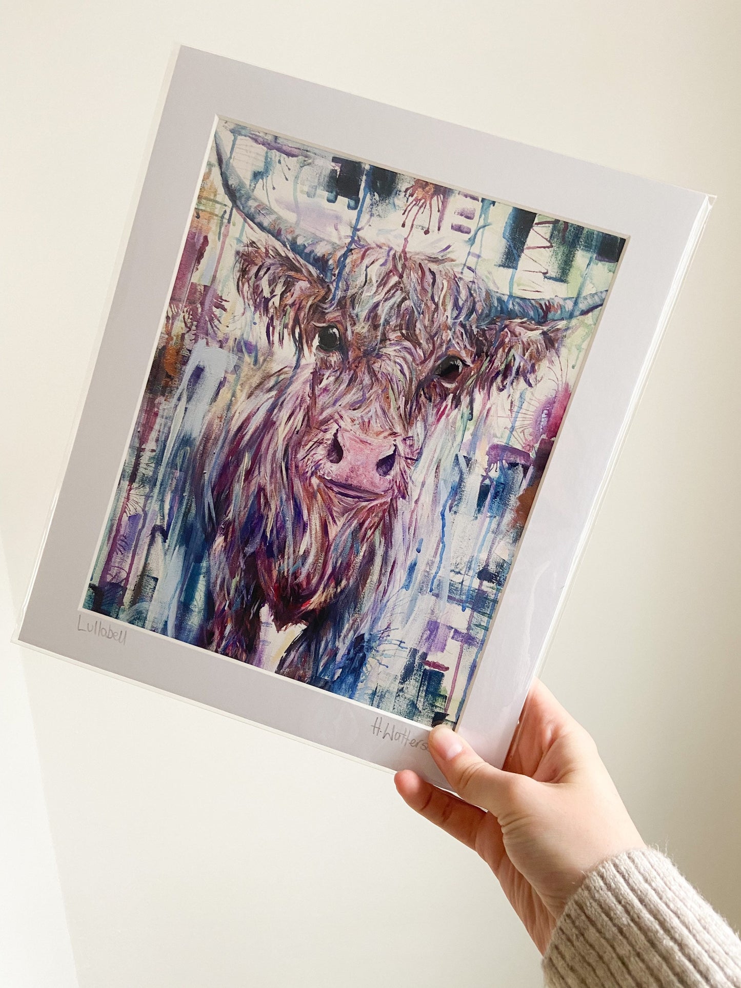 Lullabell |Highland Cow Art Print | Colourful Farm Animal Print