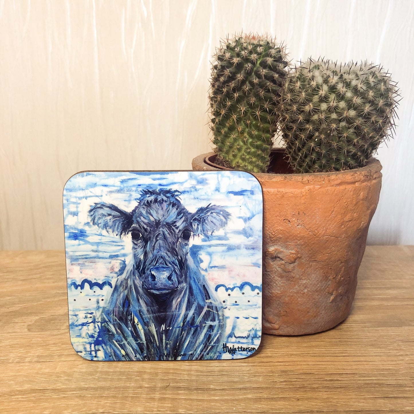 Mrs Cow |Aberdeen Angus Coaster | Colourful Farm Animal Drink Coaster