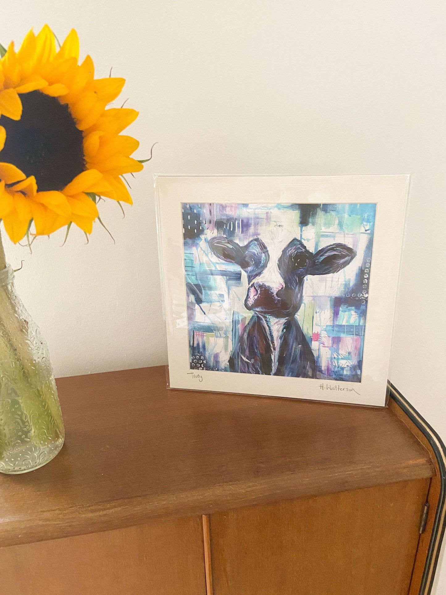 Trudy | Dairy Cow Art Print | | Colourful Farm Animal Print