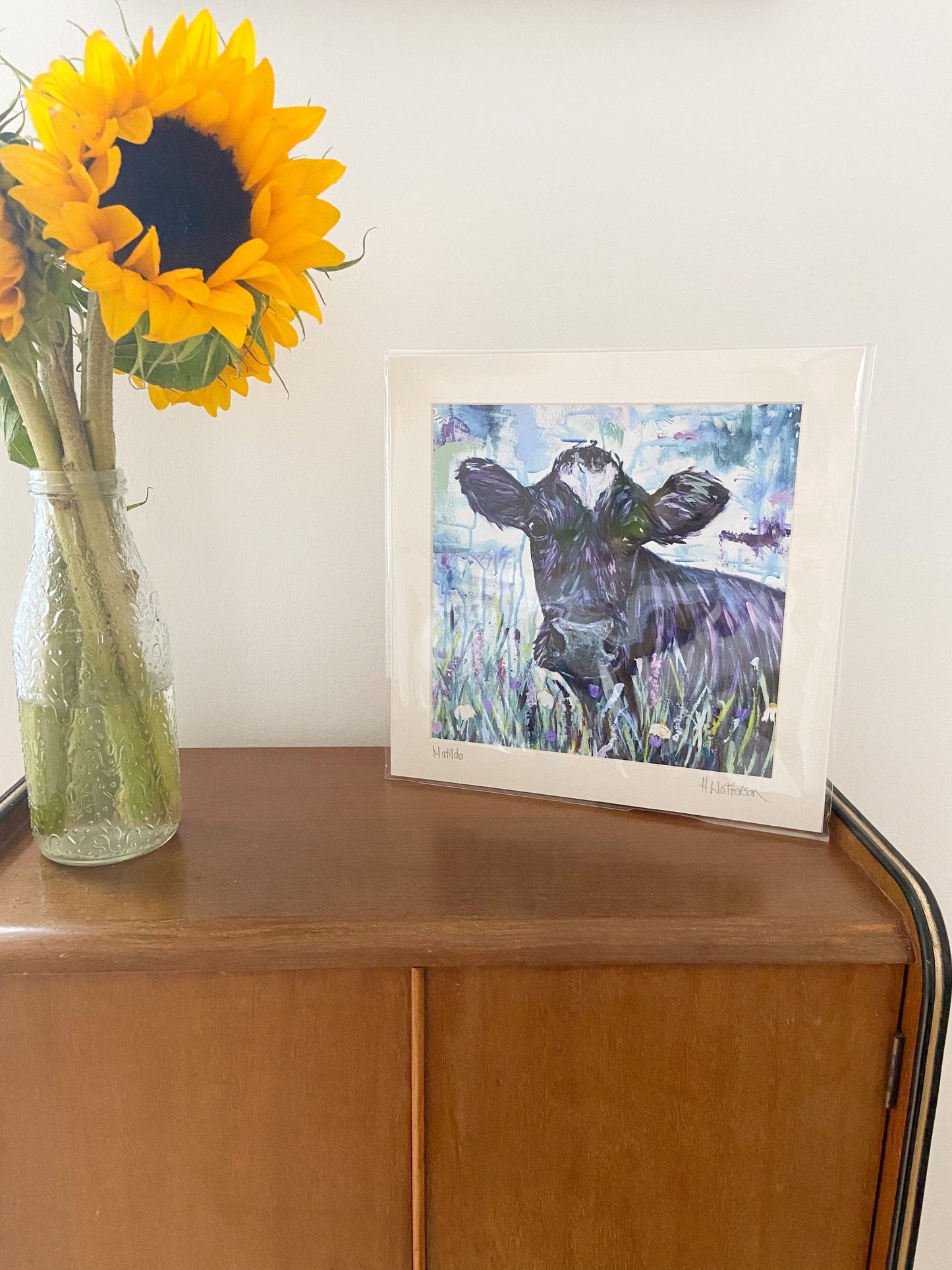 Matilda | Dairy Cow Art Print | Colourful Farm Animal Print