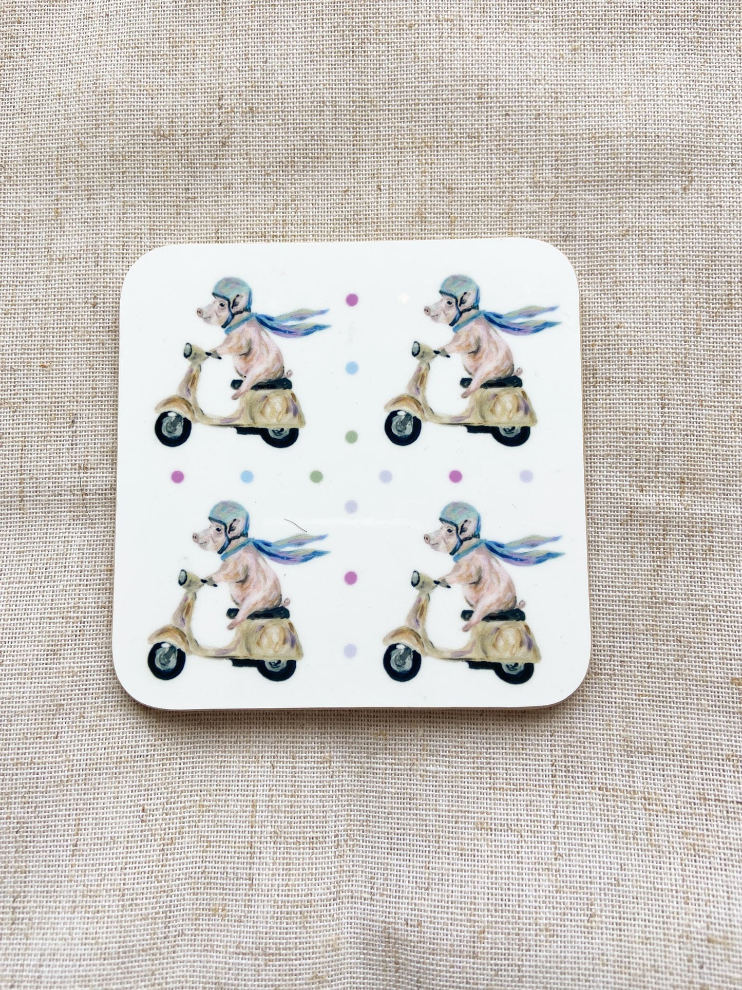 Scooter Animal Coaster Set | Dachshund, Cow, Sheep & Pig | Country Kitchen Gift