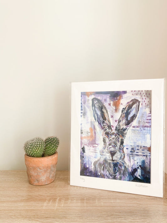 Ruby |Hare Art Print | Colourful Farm Animal Print