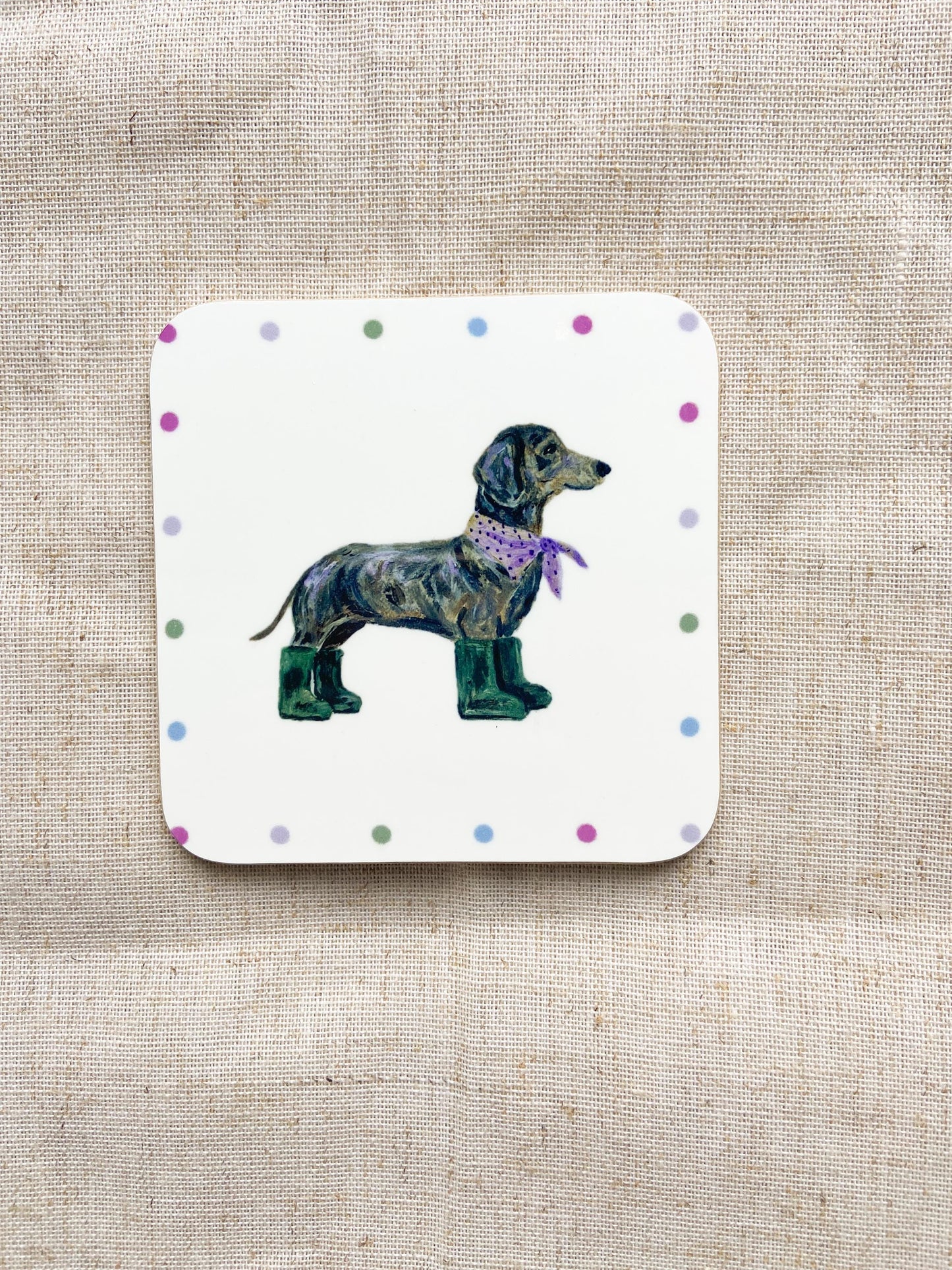 Olive| Dachshund Welly Boot | Farm Animal Coaster |