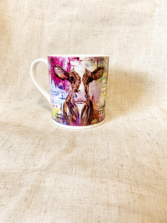 Hazel| Ayrshire Dairy Cow Fine Bone China Mug | 10 oz