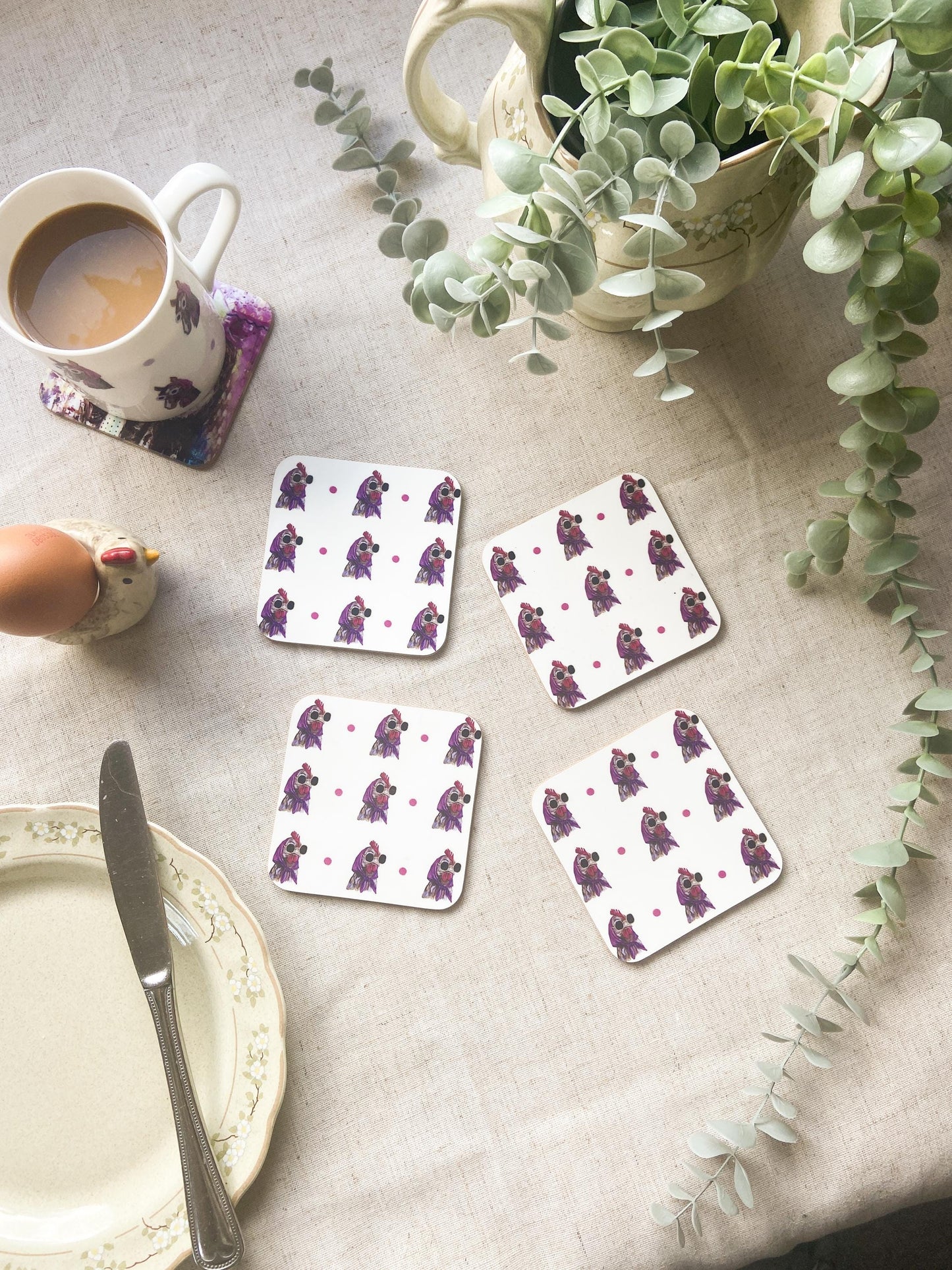 The Sunglass Ladies Coaster Set | Farm Animal Coasters | Set of 4