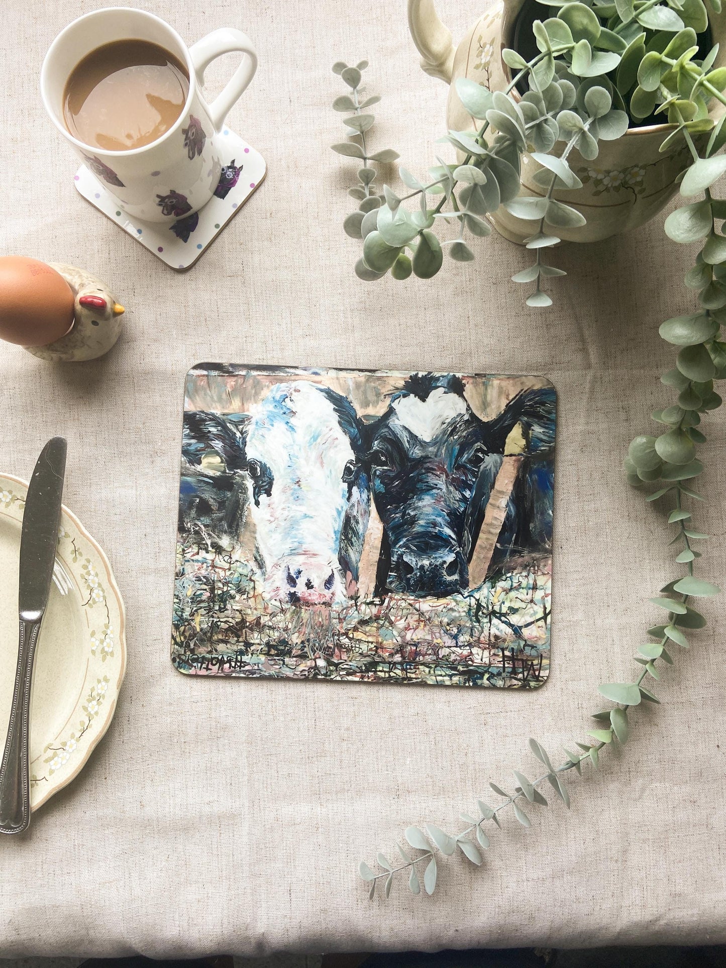 Penny & Jenny | Dairy Cow  Cow Placemat | Farm Animal Table Mat