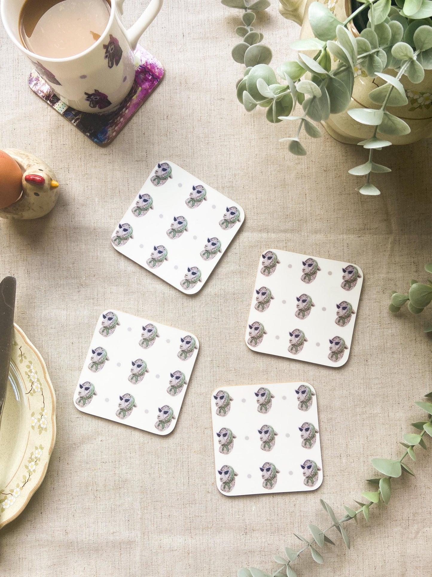 The Sunglass Ladies Coaster Set | Farm Animal Coasters | Set of 4