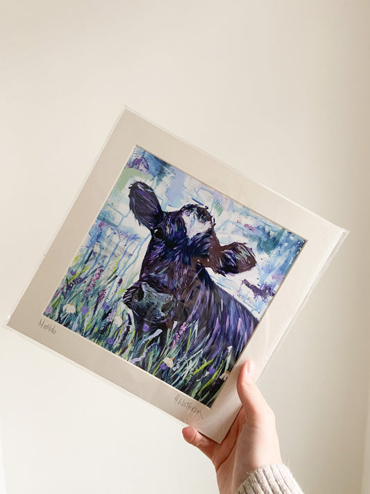 Matilda | Dairy Cow Art Print | Colourful Farm Animal Print