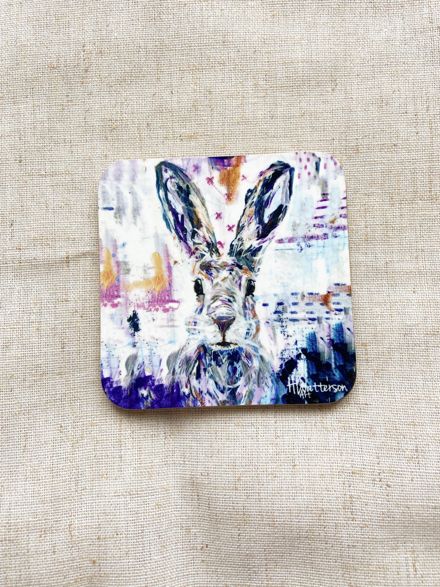Ruby| Hare Coaster | Colourful Farm Animal Drink Coaster