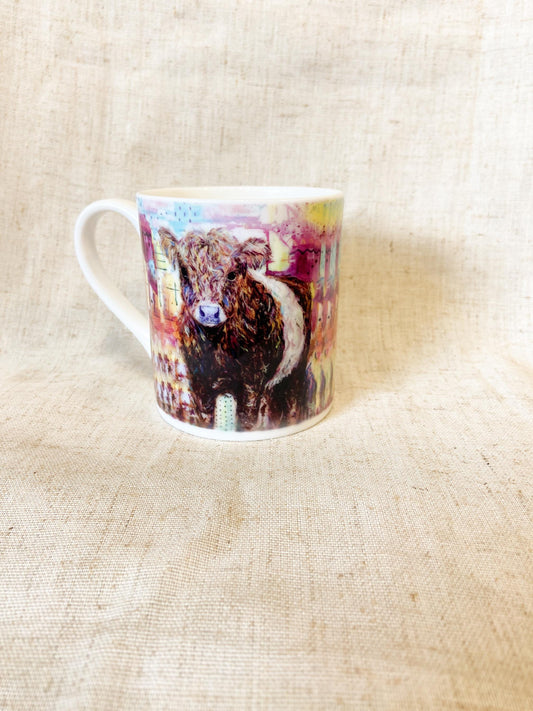 Ellen | Belted Galloway Cow Fine Bone China Mug | 10 oz
