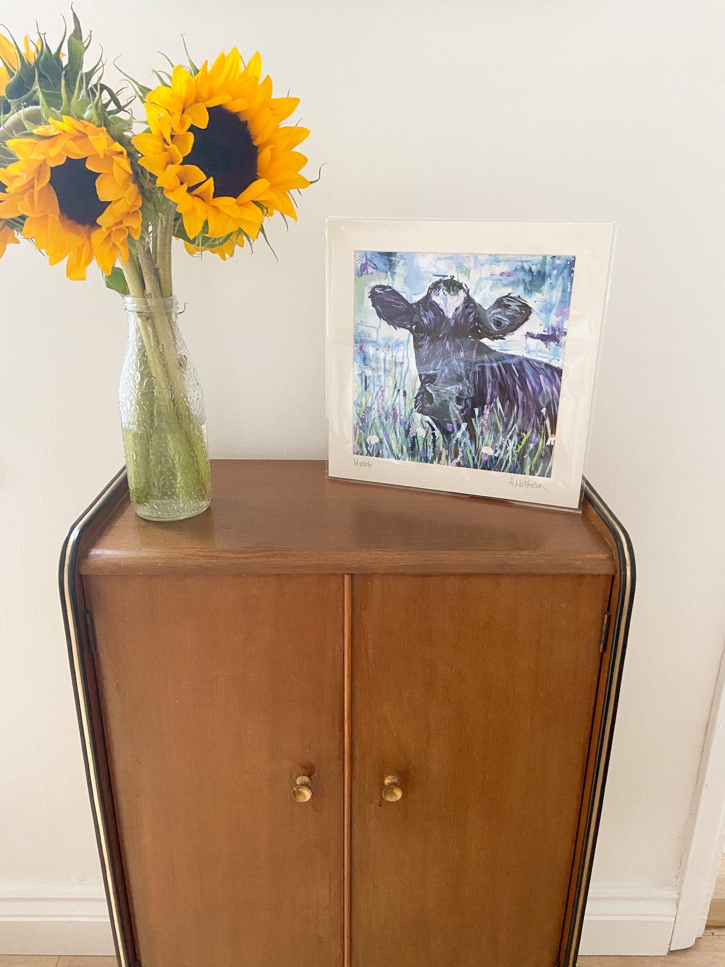 Matilda | Dairy Cow Art Print | Colourful Farm Animal Print