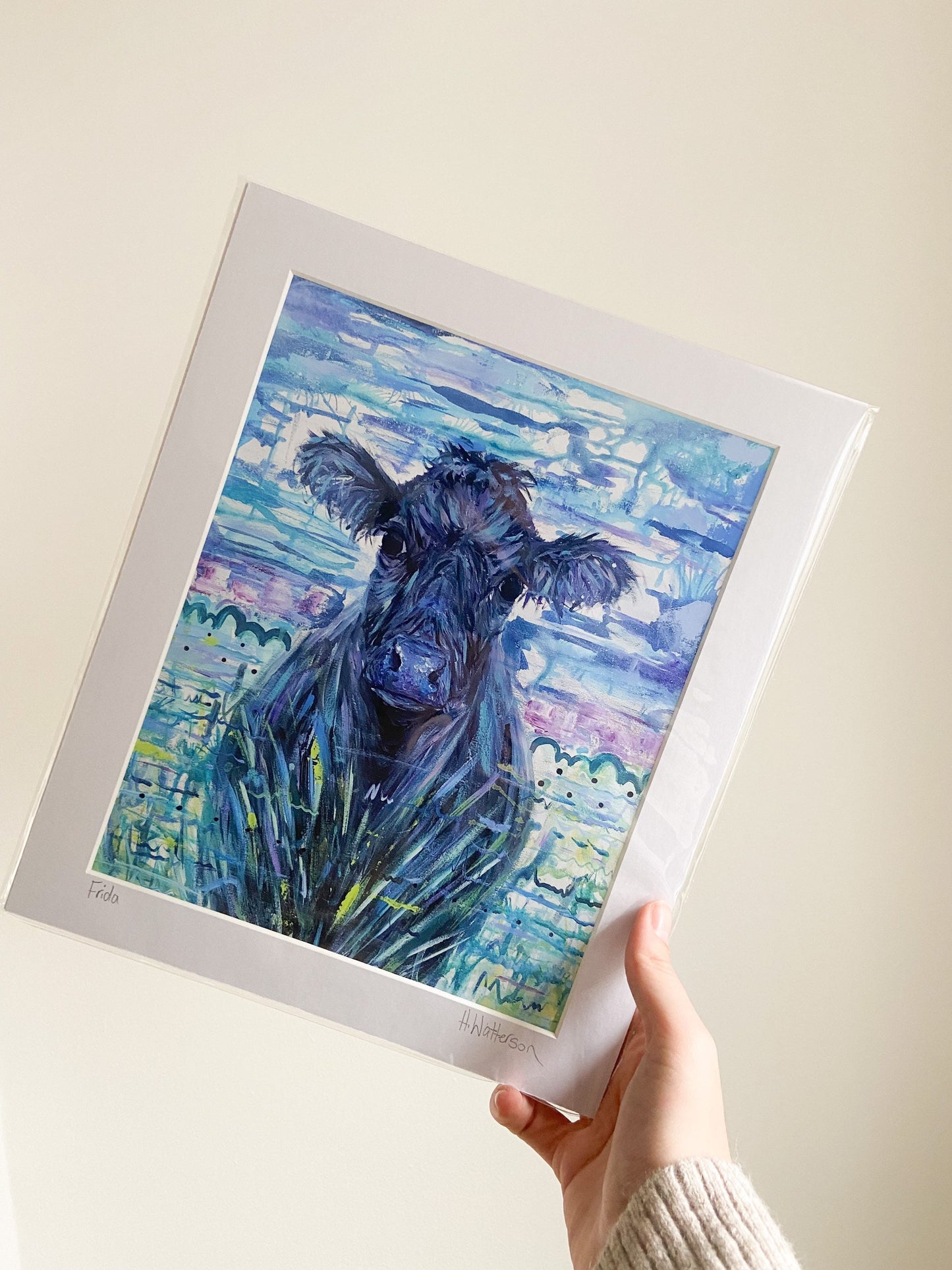Mrs Cow |Cow Art Print | Colourful Farm Animal Print