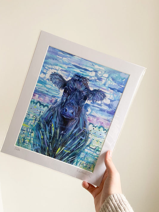 Mrs Cow |Cow Art Print | Colourful Farm Animal Print