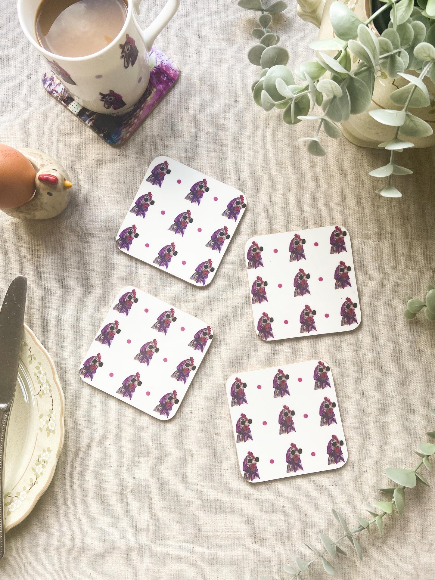 The Sunglass Ladies Coaster Set | Farm Animal Coasters | Set of 4