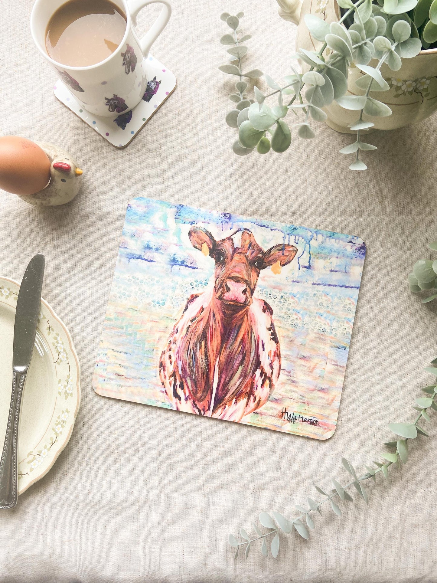 Ada | Ayrshire Cow Placemat | Farm Animal Table Mat