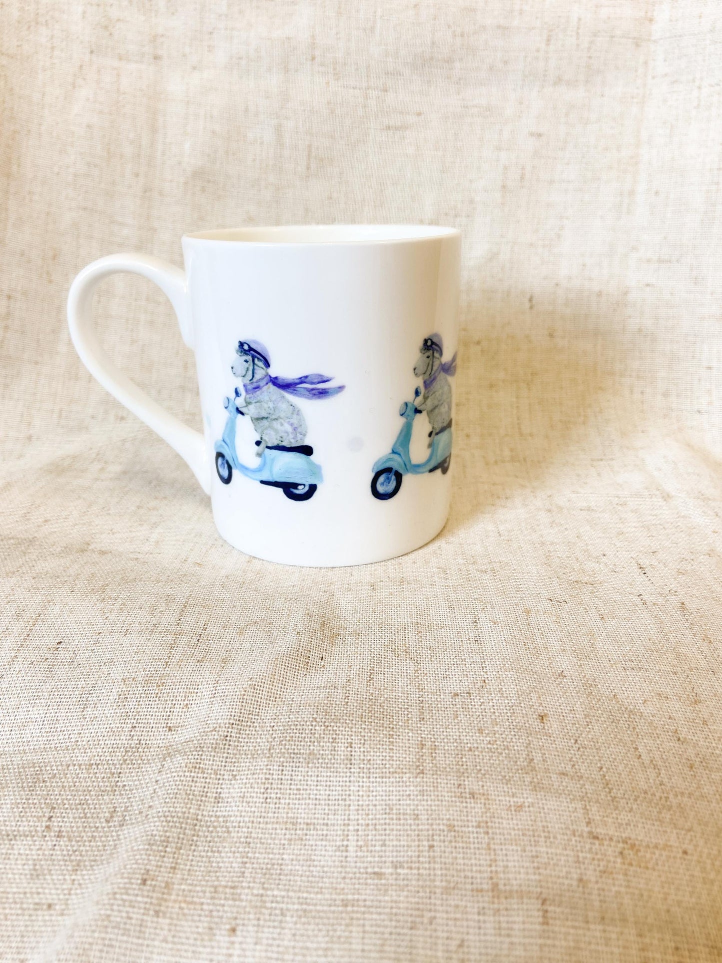 Scooter Sheep | Sheep Fine Bone China Mug | 10 oz