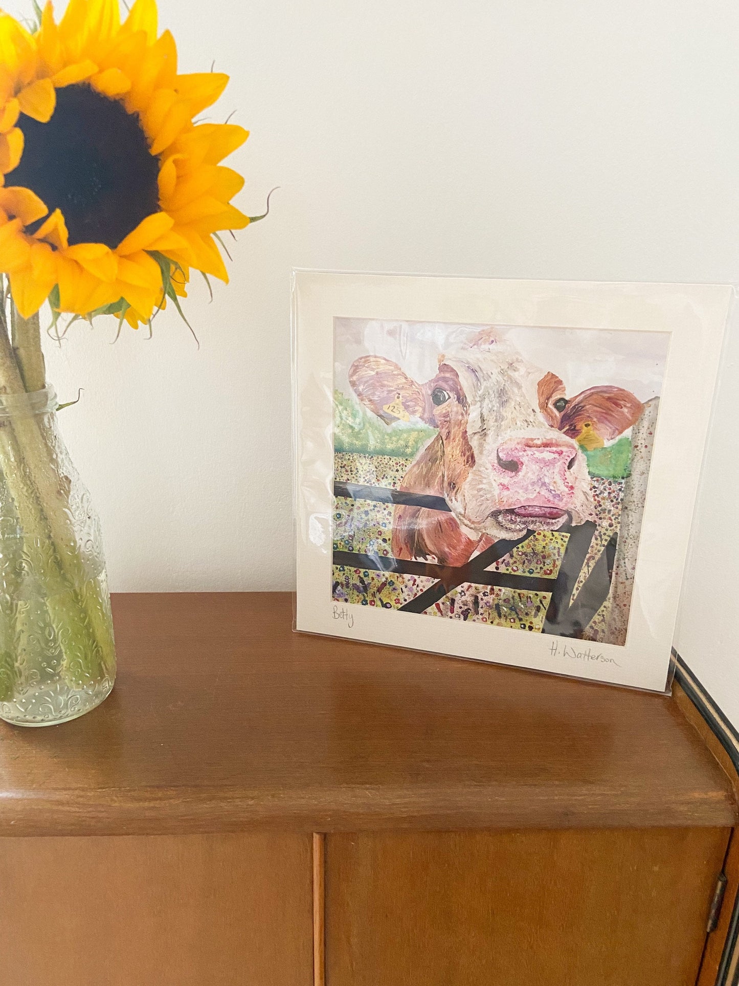 Betty | Ayrshire Cow Art Print | Colourful Farm Animal Print