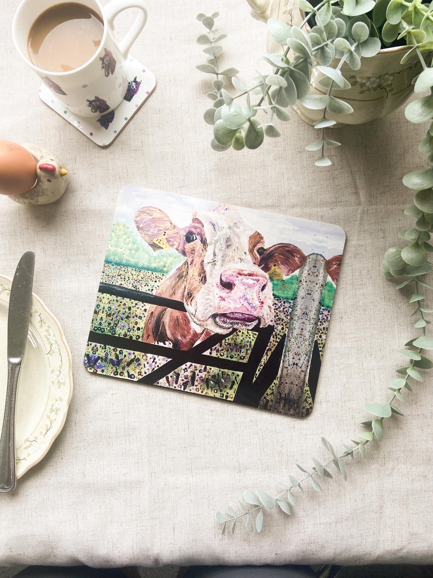 Betty| Ayrshire Cow Placemat | Farm Animal Table Mat