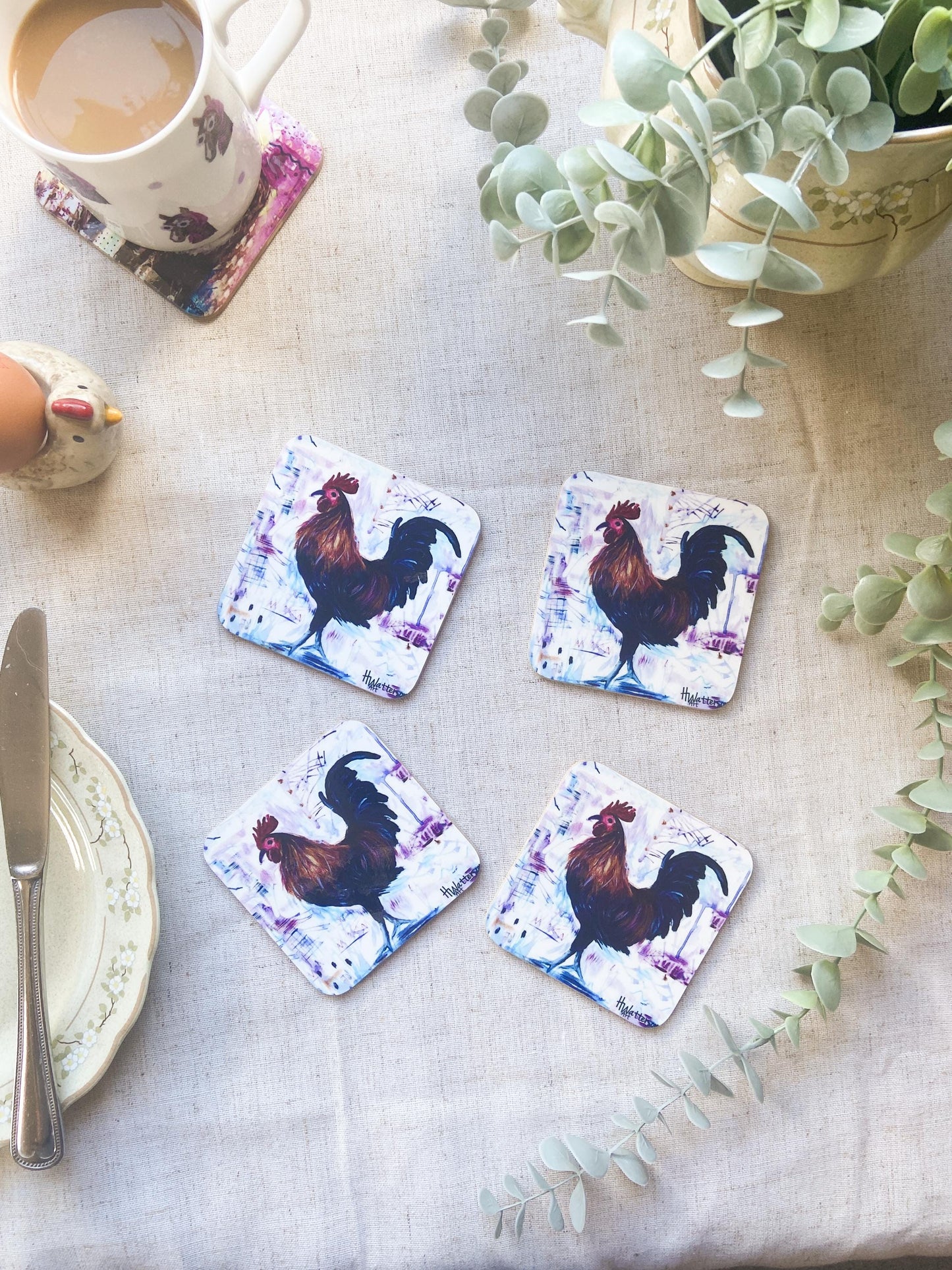 Vincent| Roaster Coaster| Colourful Farm Animal Drink Coaster