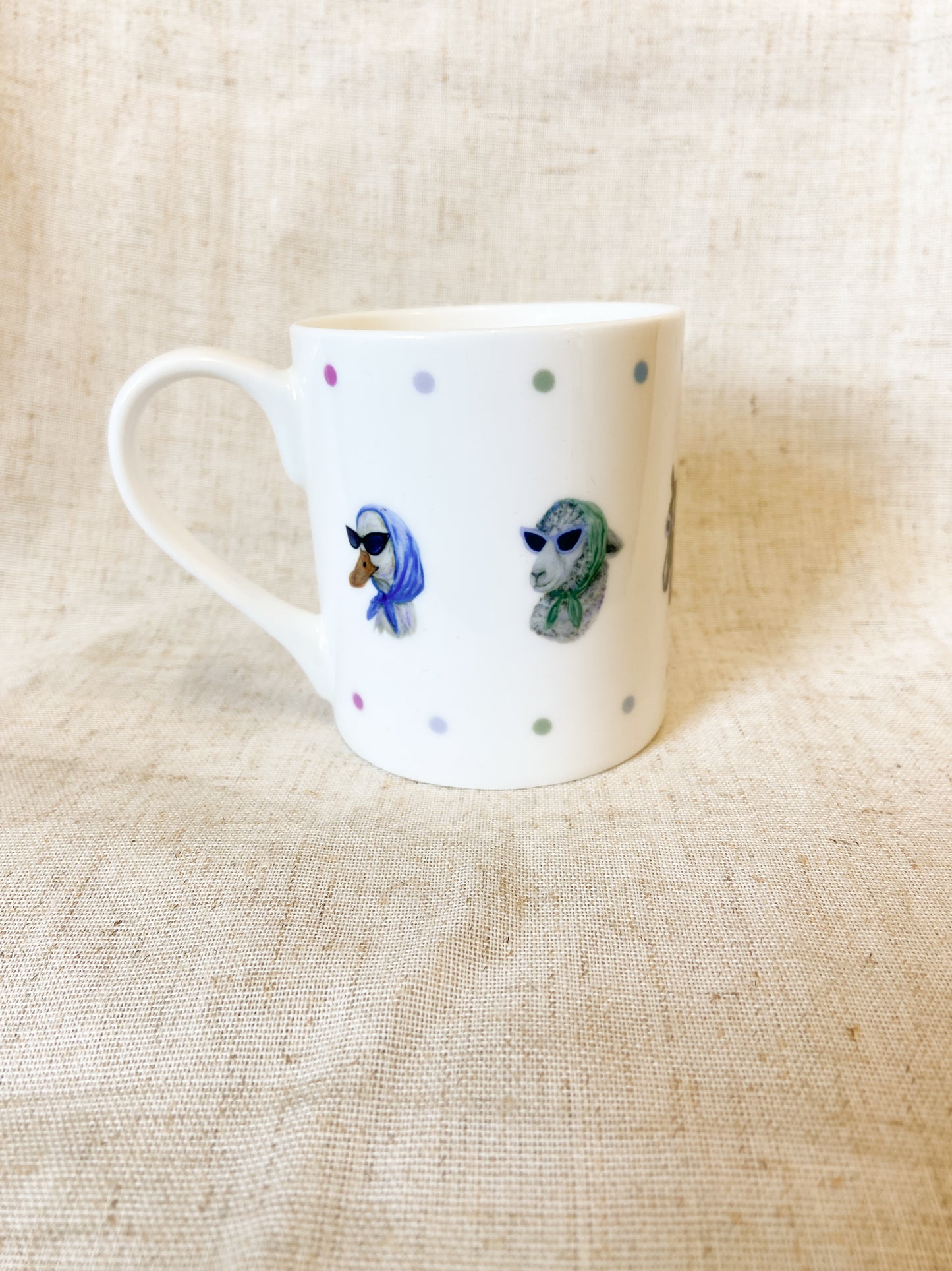 The Sunglass Ladies | Fine Bone China Farm Animal Mug | 10 oz