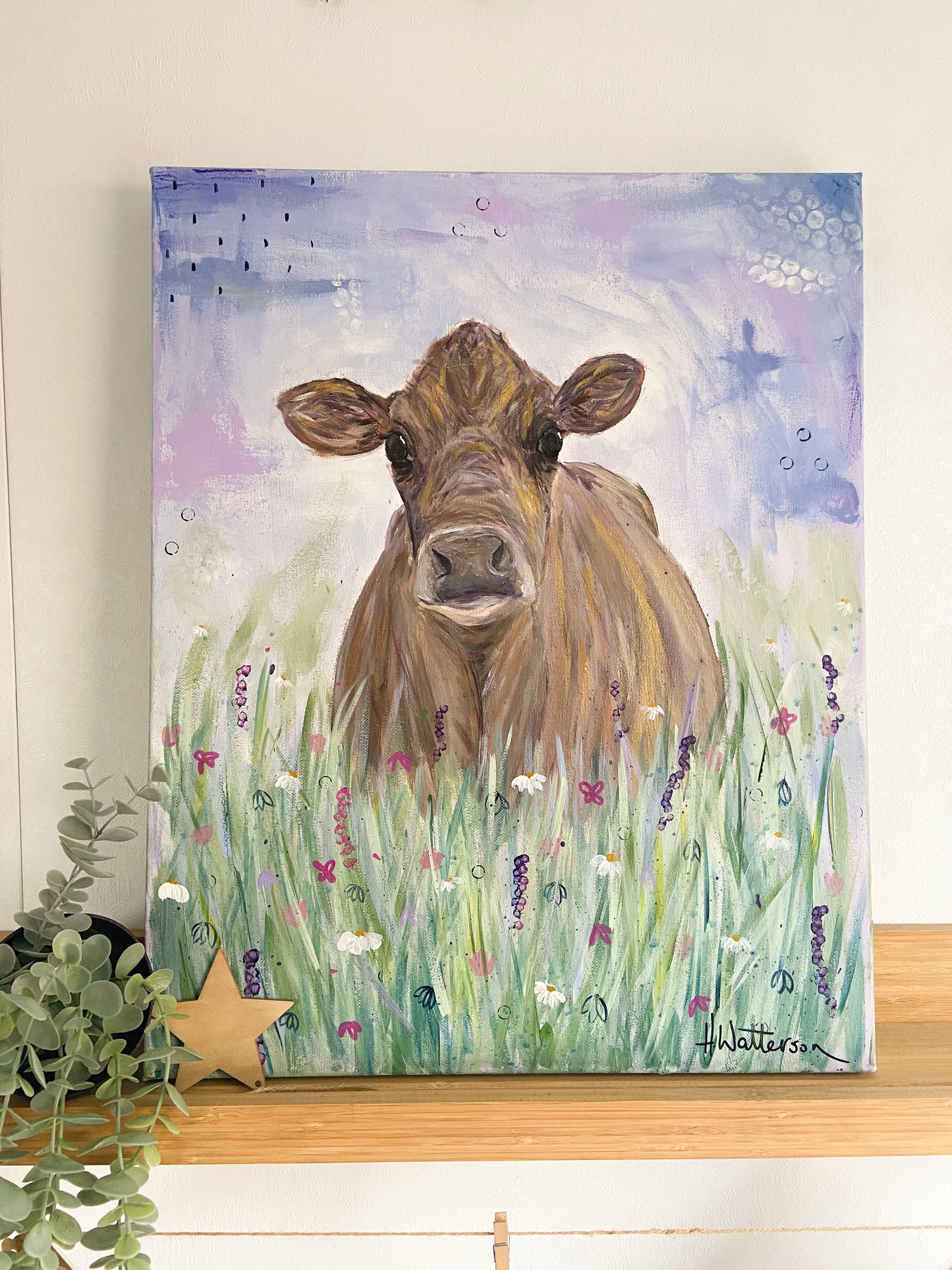 "Joyce" | Original Jersey Cow Painting  | H. Watterson Art