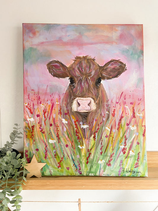 "Lucy" | Original Limousin Cow Painting | H. Watterson Art