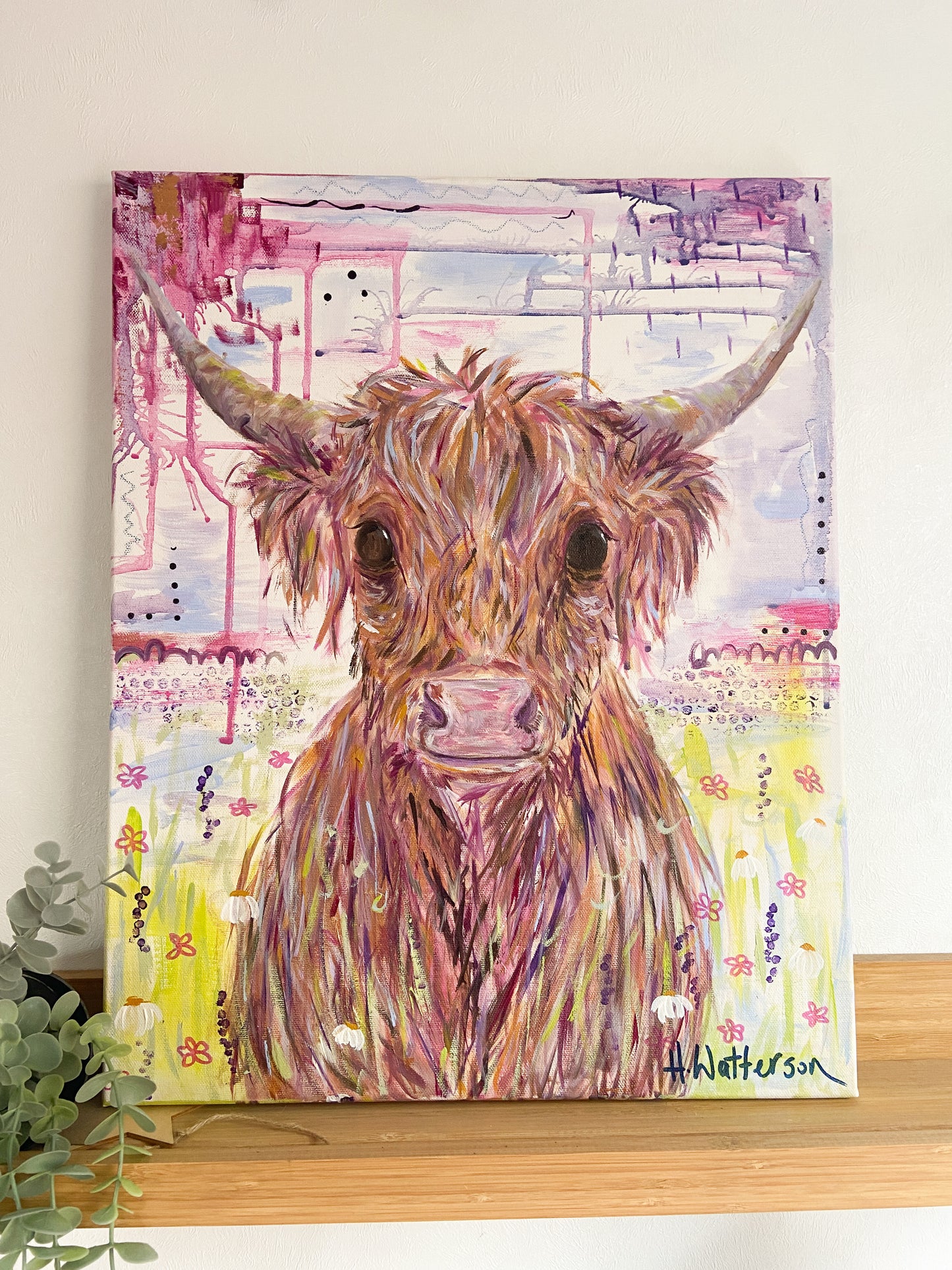 "Phyllis" |Original Highland Cow Painting | H. Watterson Art