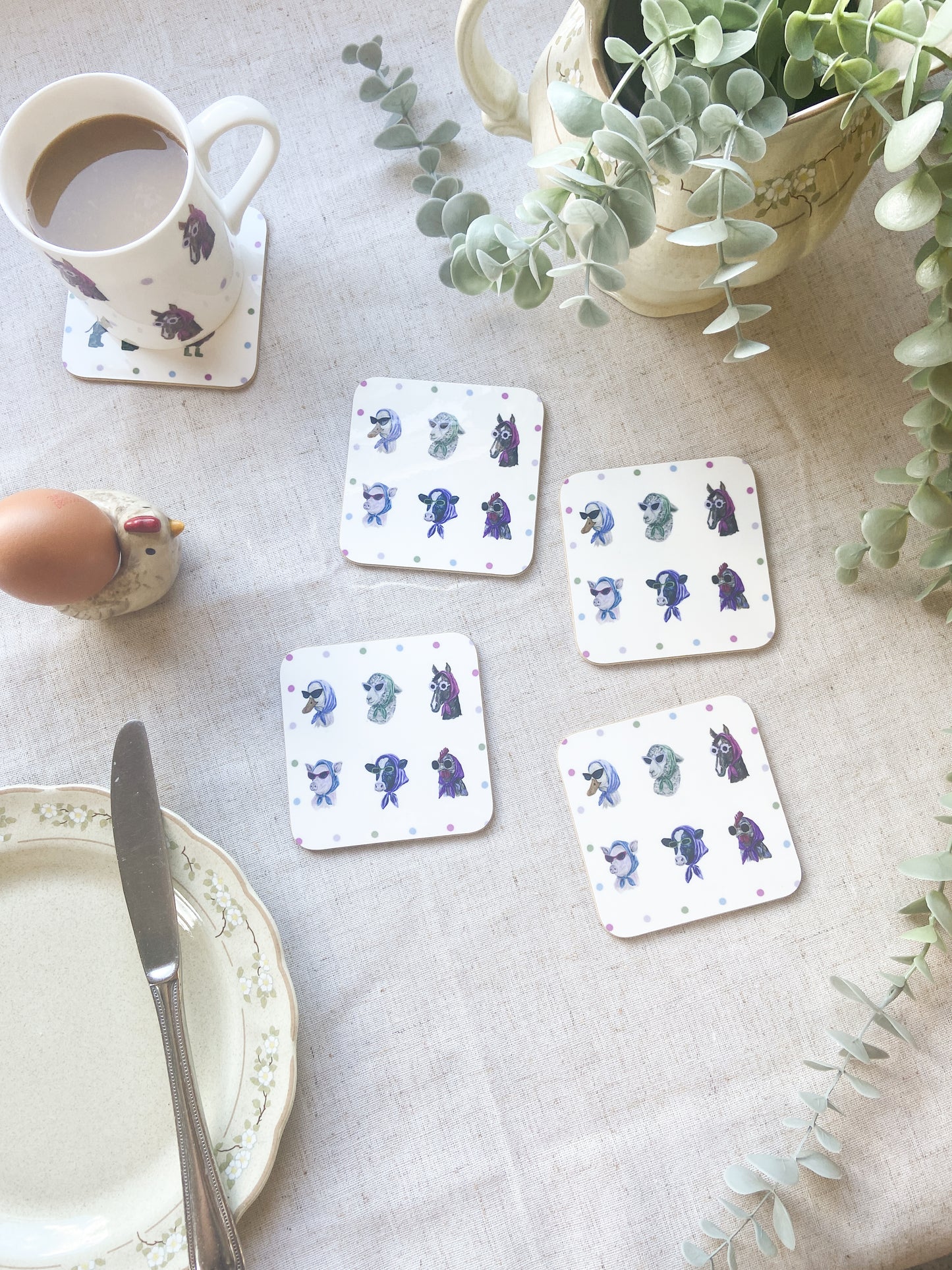 Sunglass ladies | Farm Animal Coasters |