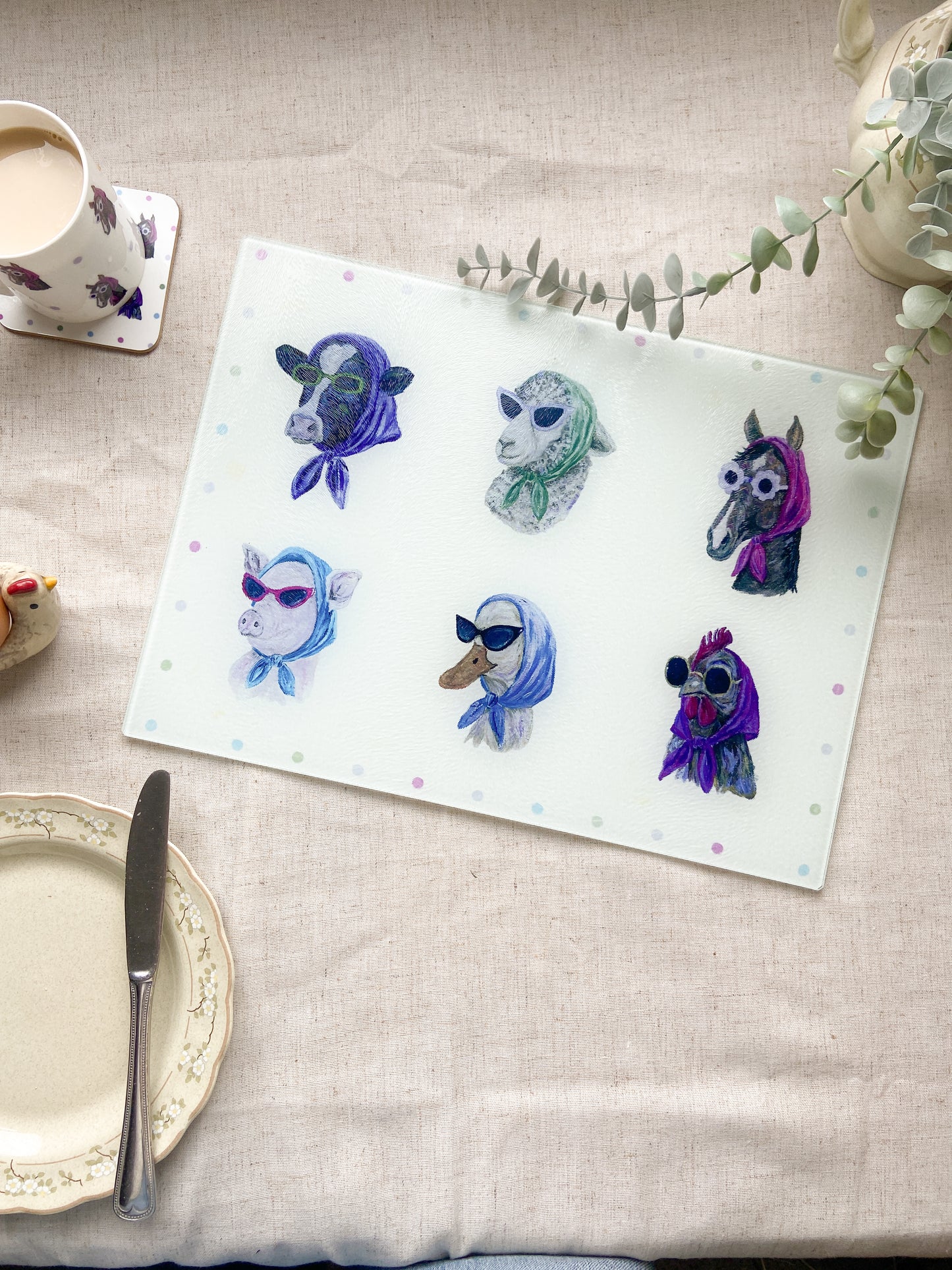 The Sunglass ladies | Glass Chopping Board