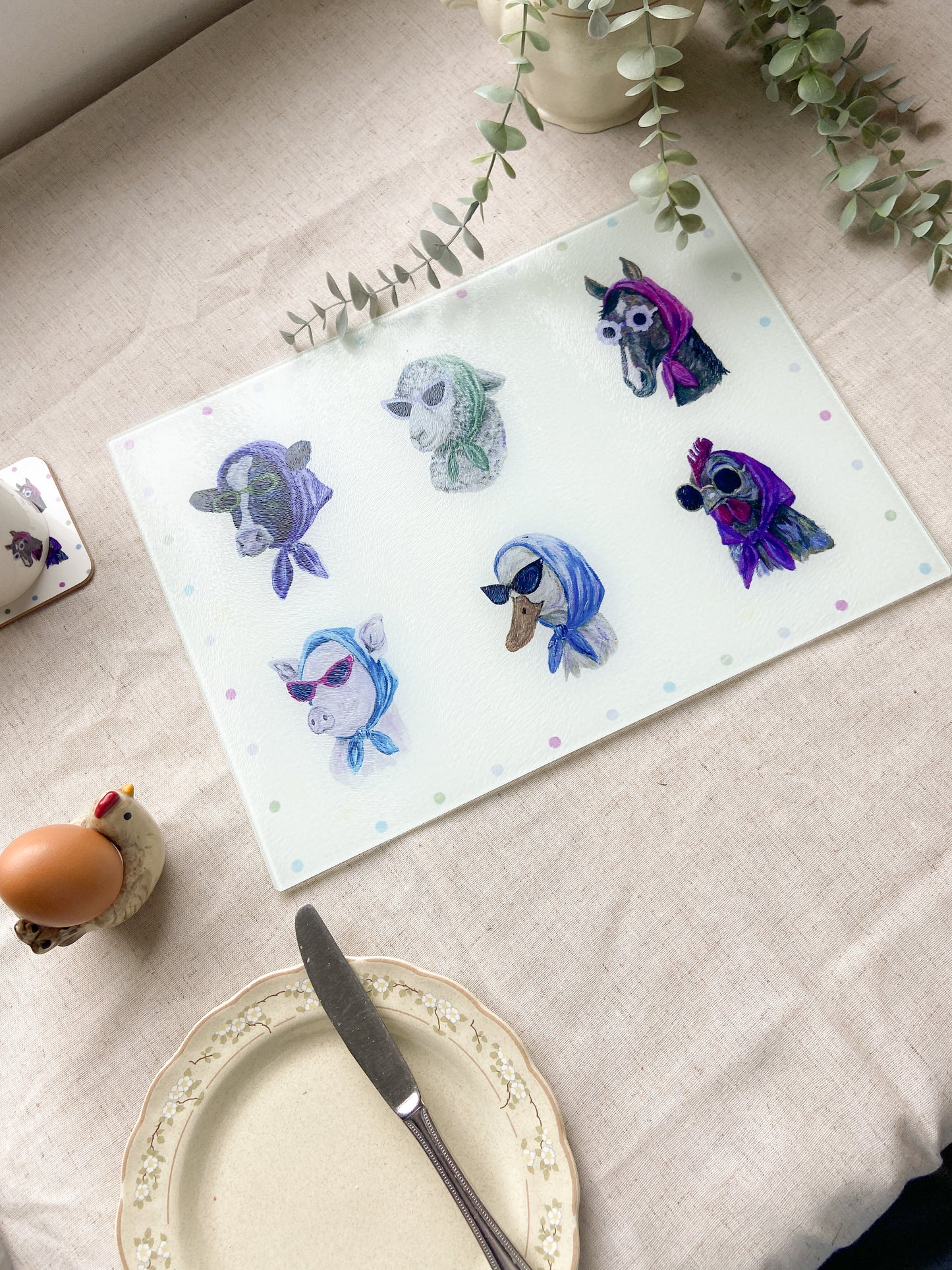 The Sunglass ladies | Glass Chopping Board