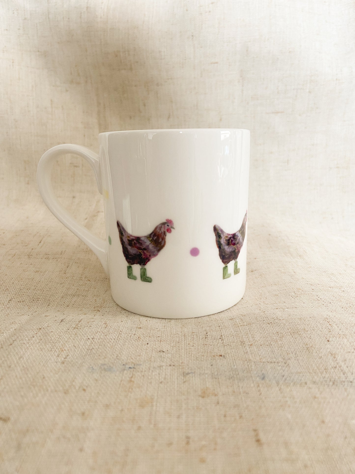 Hen Wellies | Hen Fine Bone China Mug | 10 oz