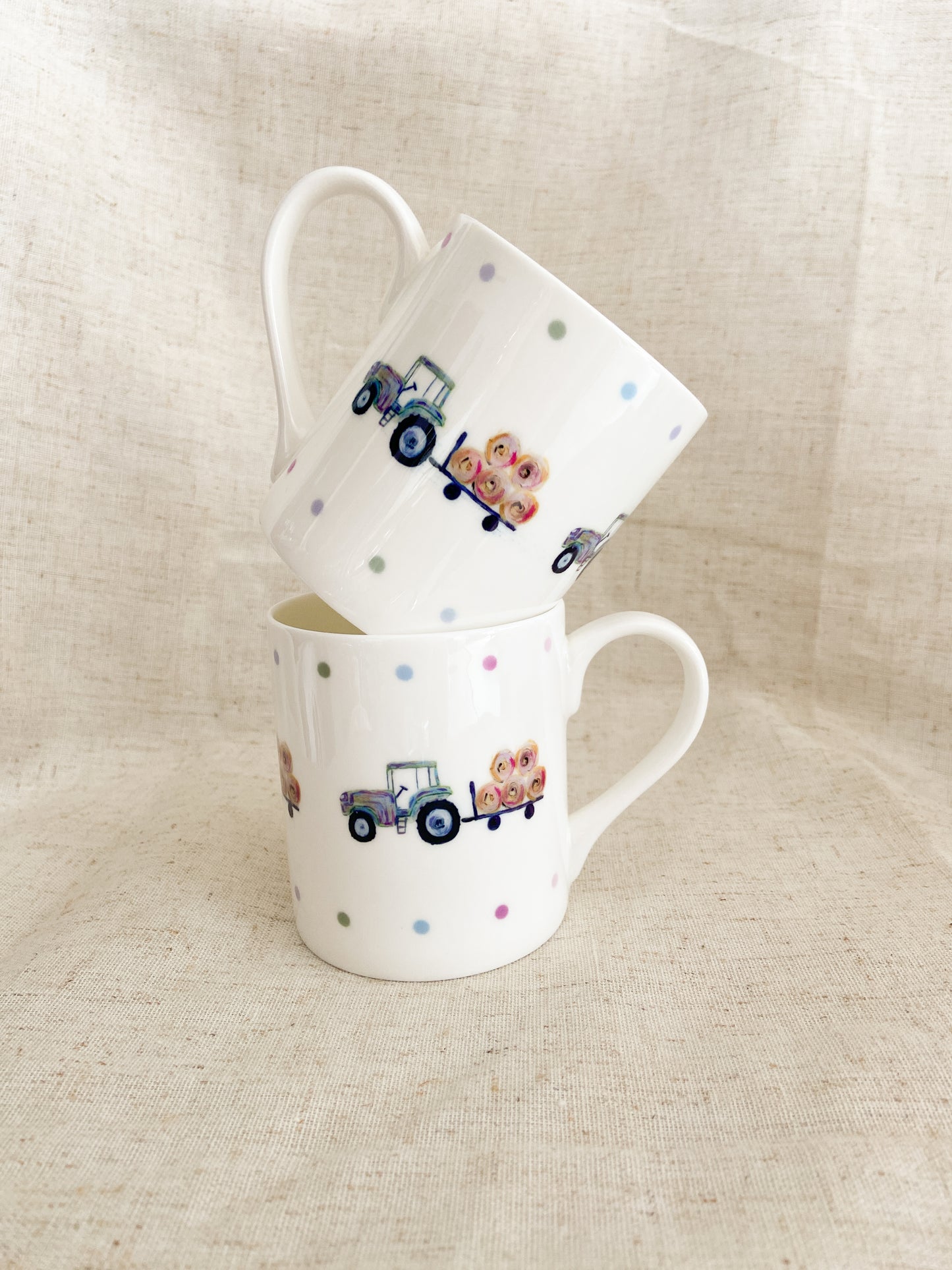 Tractor & Bales| Fine Bone China Mug | 10 oz