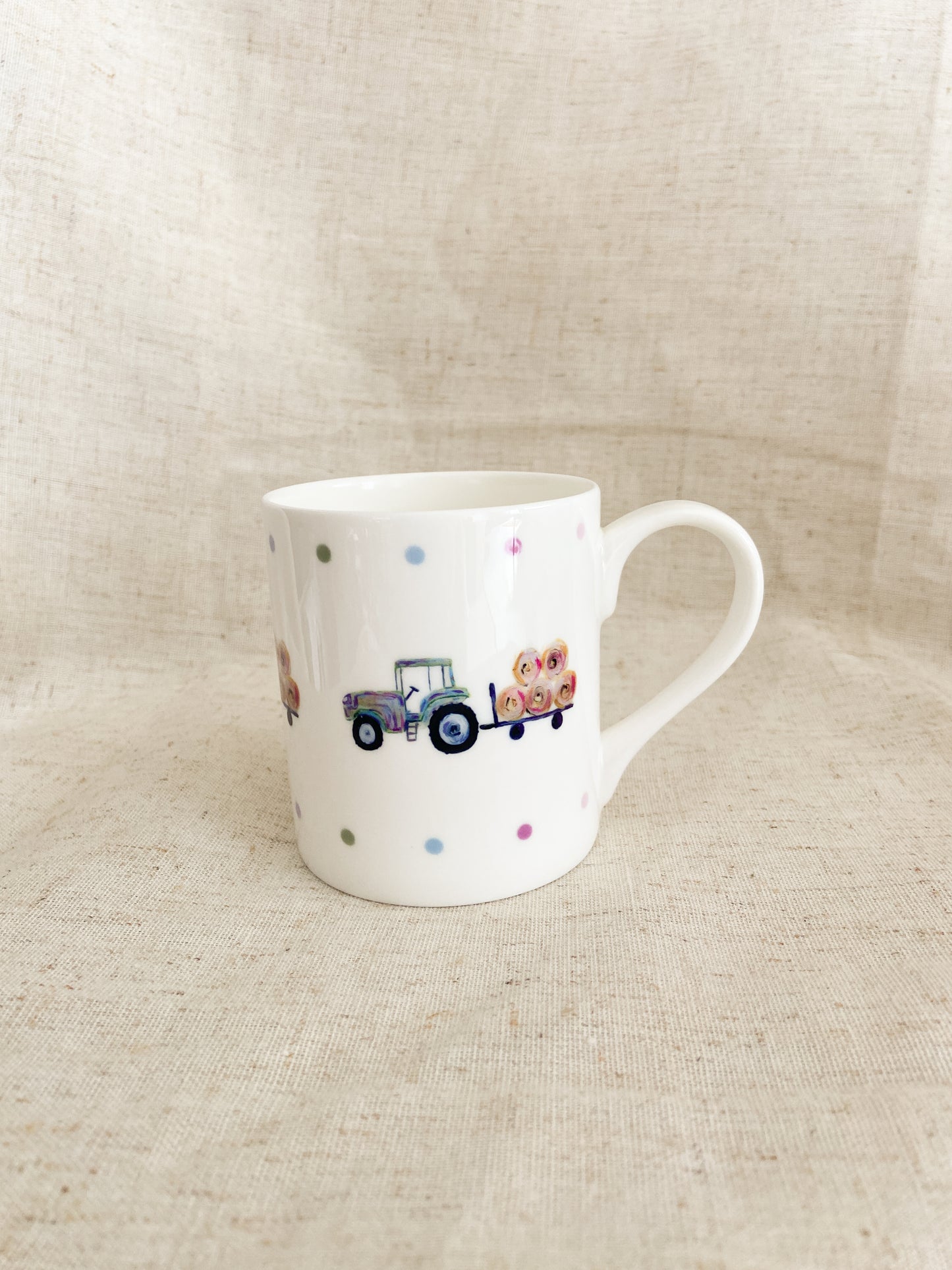 Tractor & Bales| Fine Bone China Mug | 10 oz