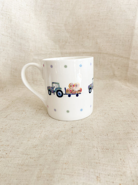 Tractor & Bales| Fine Bone China Mug | 10 oz