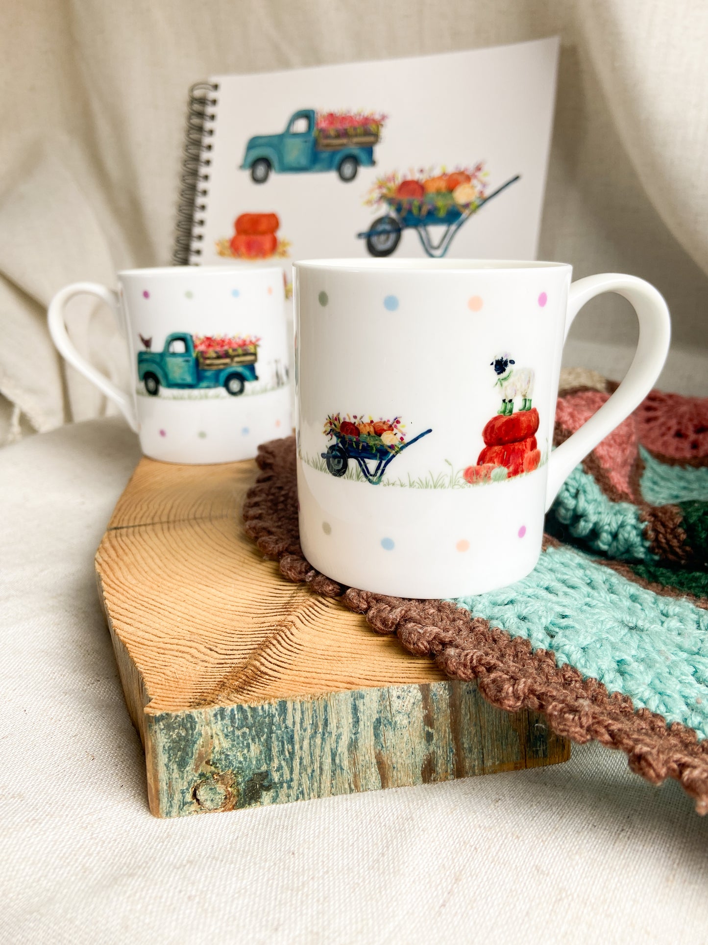 Autumn Ready | Autumn at the Farm Fine Bone China Mug | 10 oz