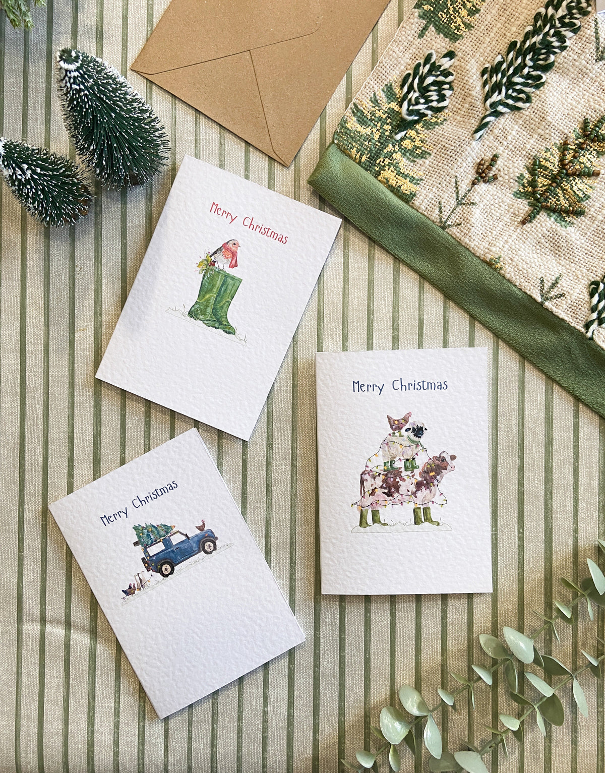 Christmas Cards - Pack of 6 Christmas on the Farm