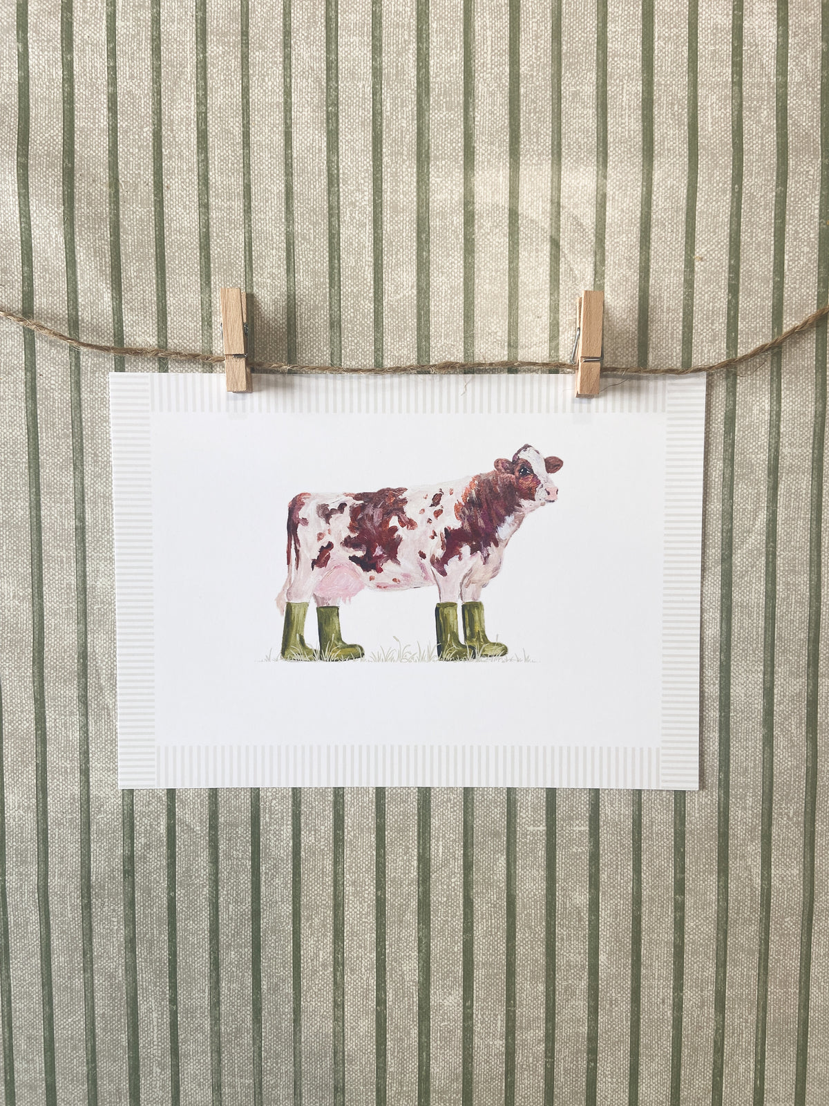 Cow in Wellies | A5 Print