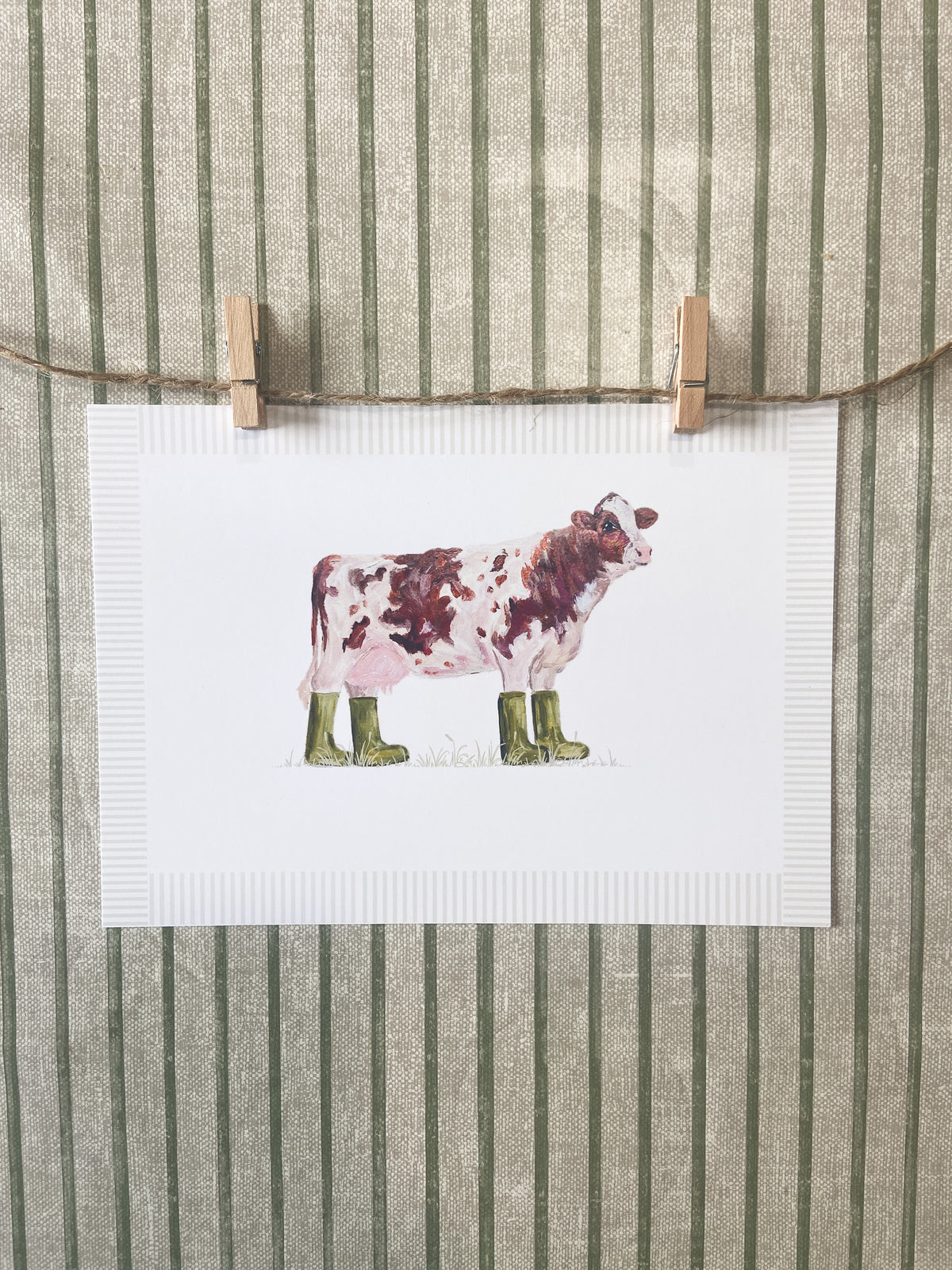 Cow in Wellies | A5 Print