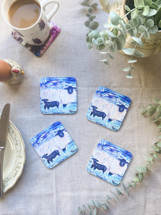 Fern & Lillian | Sheep Coaster | Colourful Farm Animal Drink Coaster