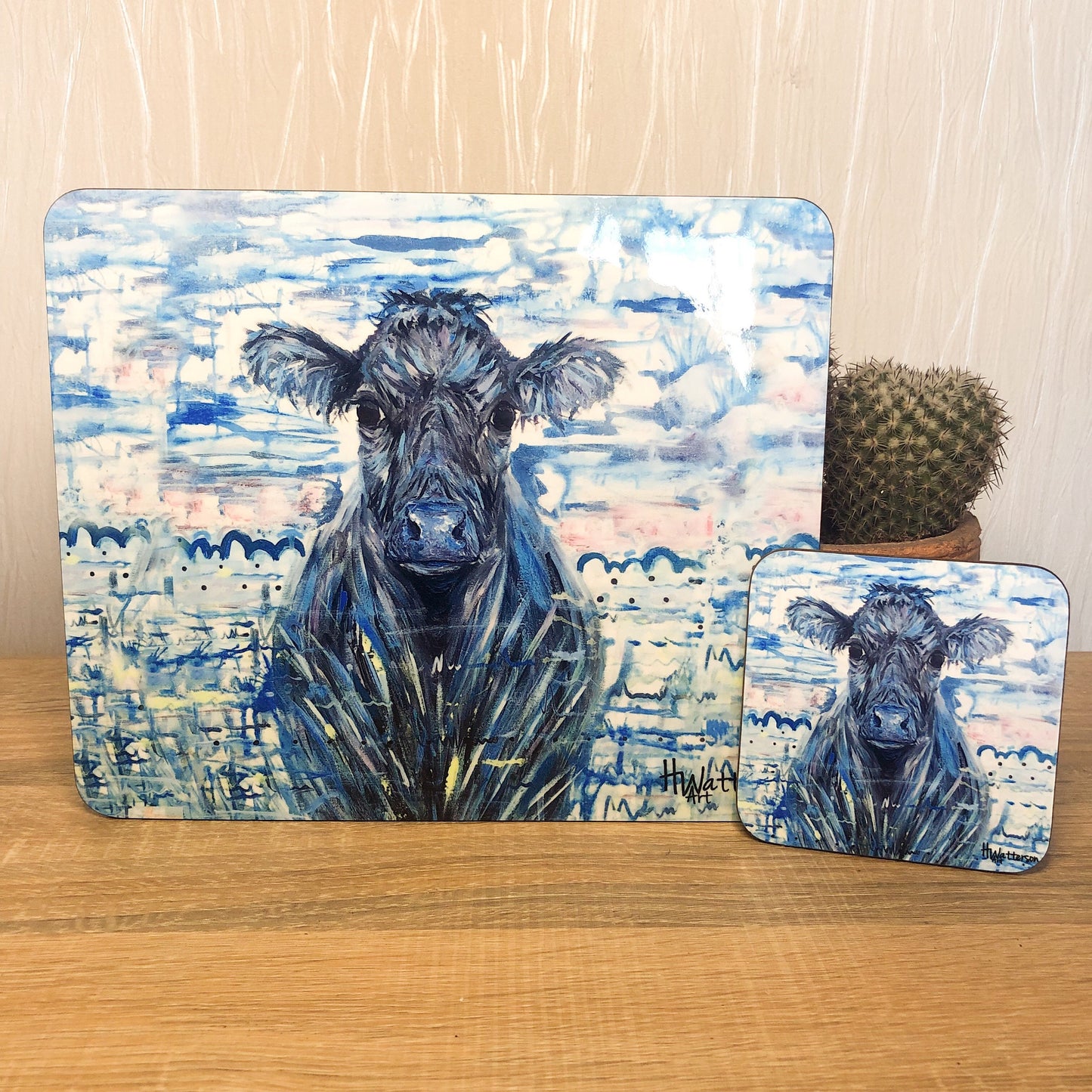 Mrs Cow | Aberdeen Angus Cow Placemat | Farm Animal Table Mat