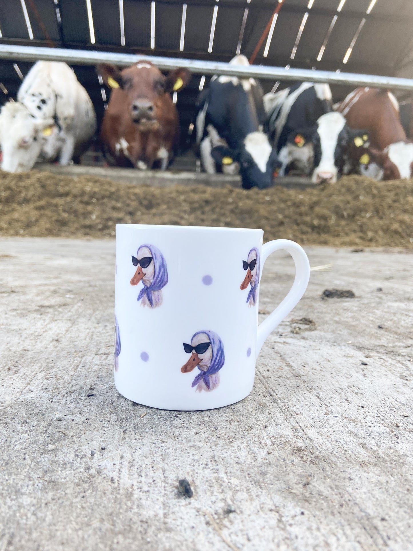 The Sunglass Ladies | Fine Bone China Farm Animal Mug | 10 oz