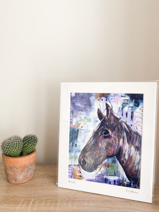 Harold |Horse Art Print | Colourful Farm Animal Print