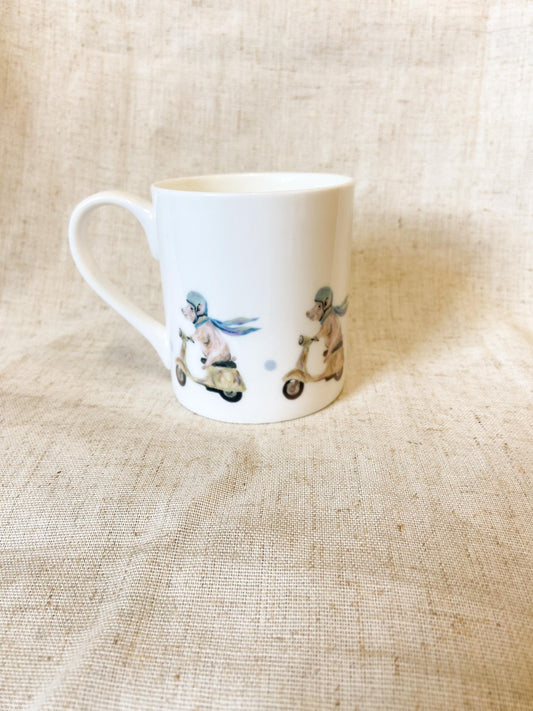 Pig Scooter | Pig Fine Bone China Mug | 10 oz